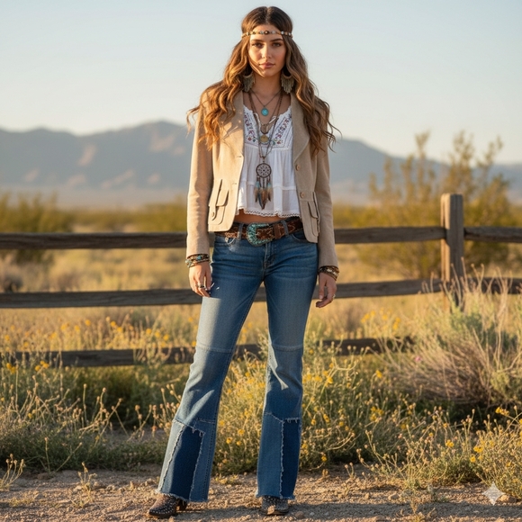 Aldo L Vintage Y2K Bohemian Western Utility Neutral Genuine Suede Jacket - Picture 2 of 16